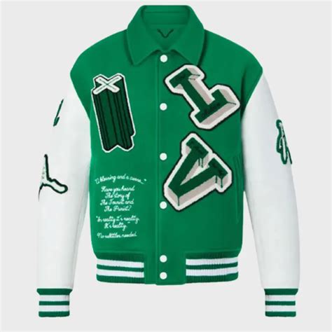 louis vuitton virgil abloh varsity jacket|Louis Vuitton bomber jacket.